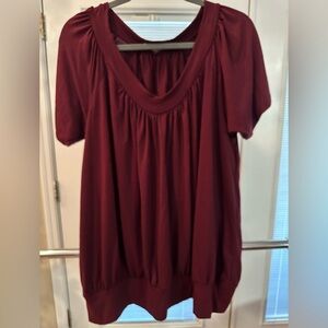 Size 2X Zenana Burgundy Women's Top with balloon style fit. Never worn!